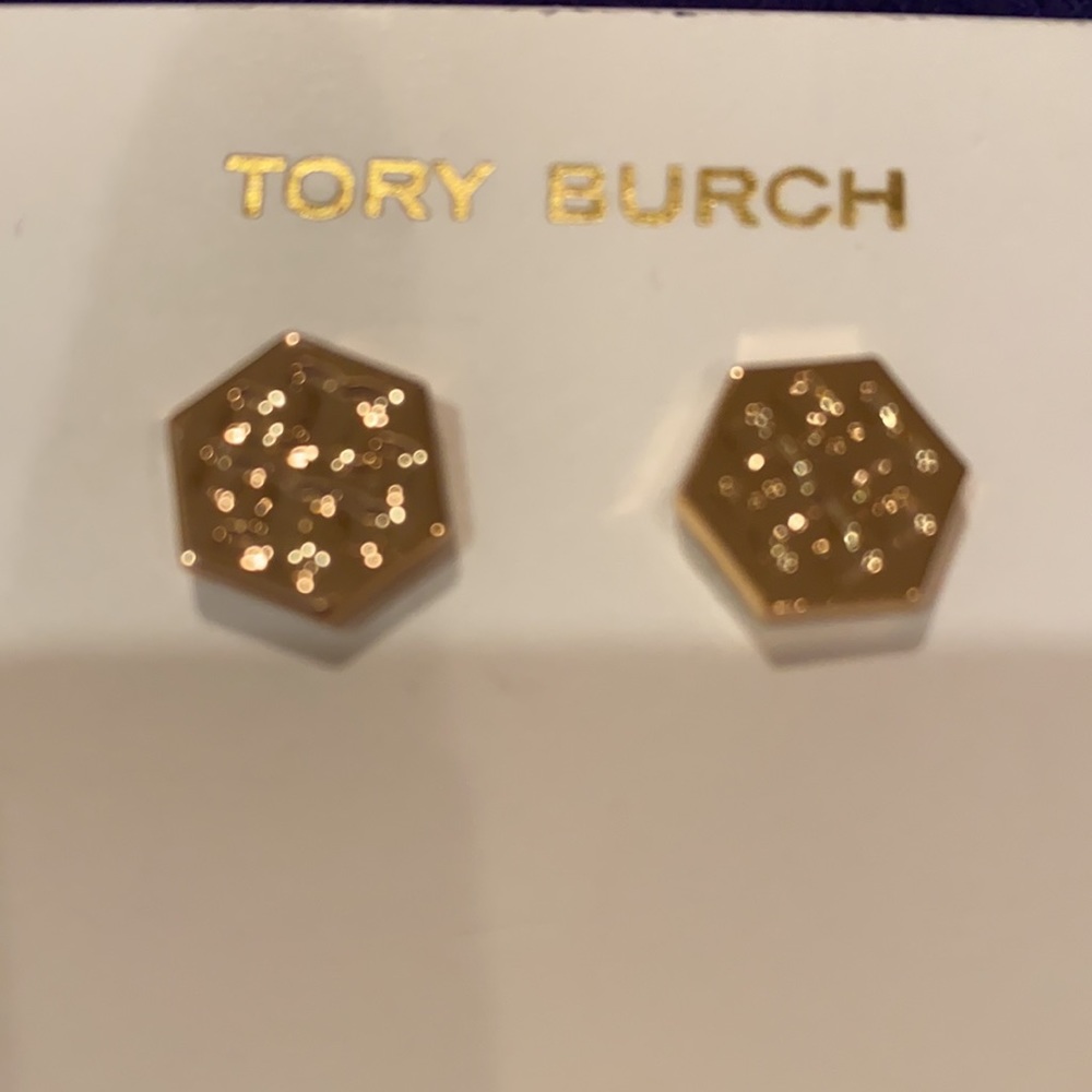 Tory Burch Logo Gold Plated Earrings - Picture 4 of 7